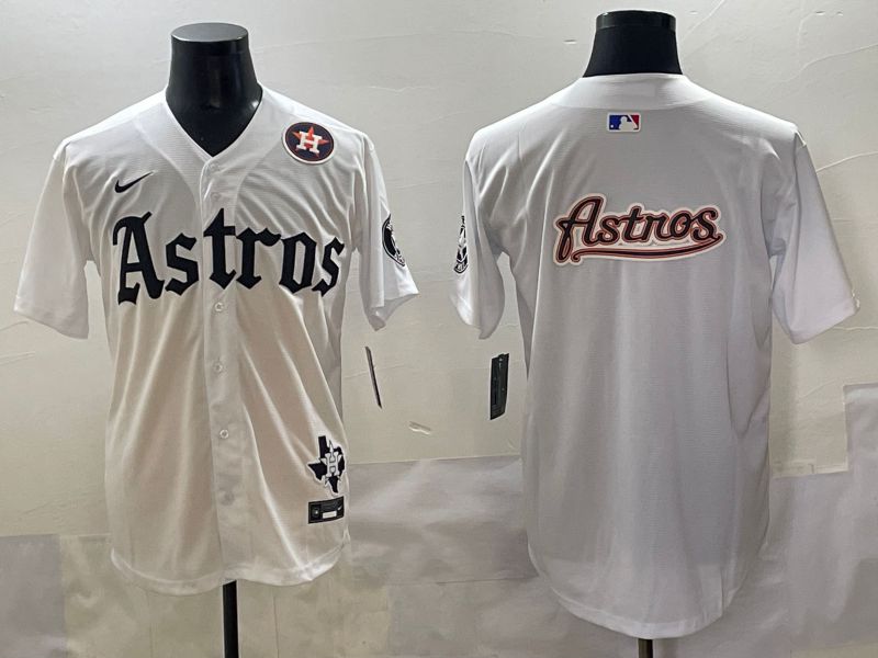 Men 2025 Houston Astros Blank White Five generations Joint Name Nike MLB Jersey style 8->houston astros->MLB Jersey